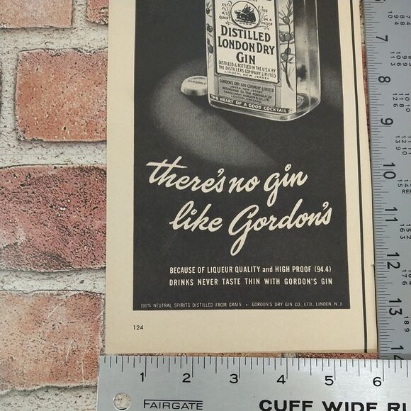 Gordons‎ - There's no gin like Gordon's - 1950 Vtg Alcohol PRINT AD Ephemera - Picture 5 of 6